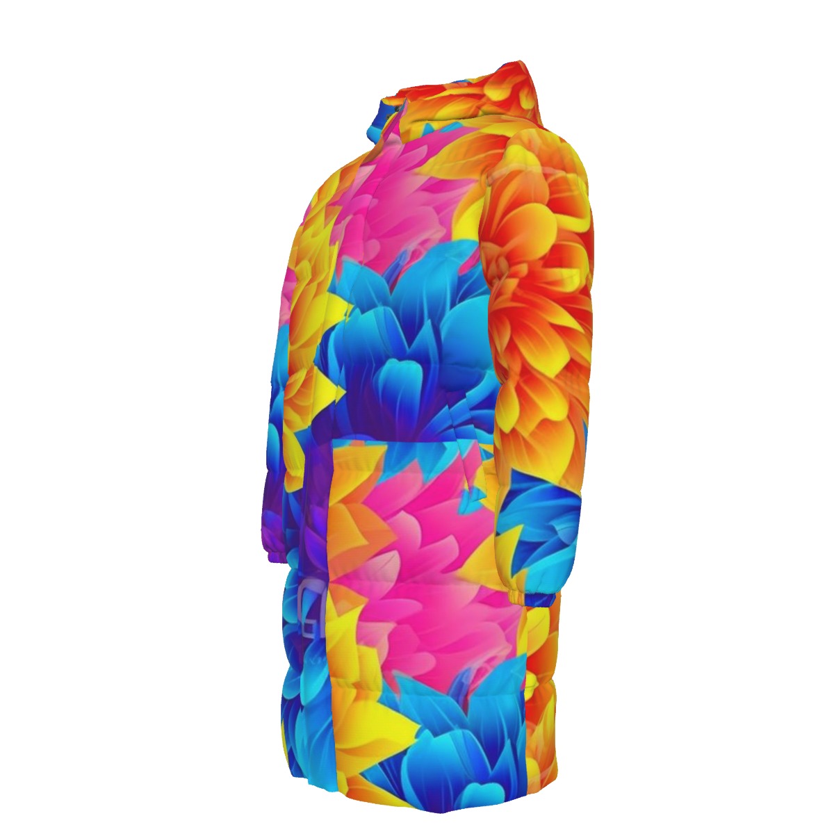 WildMystic1 Bright Flower Bloom Unisex Long Down Coat