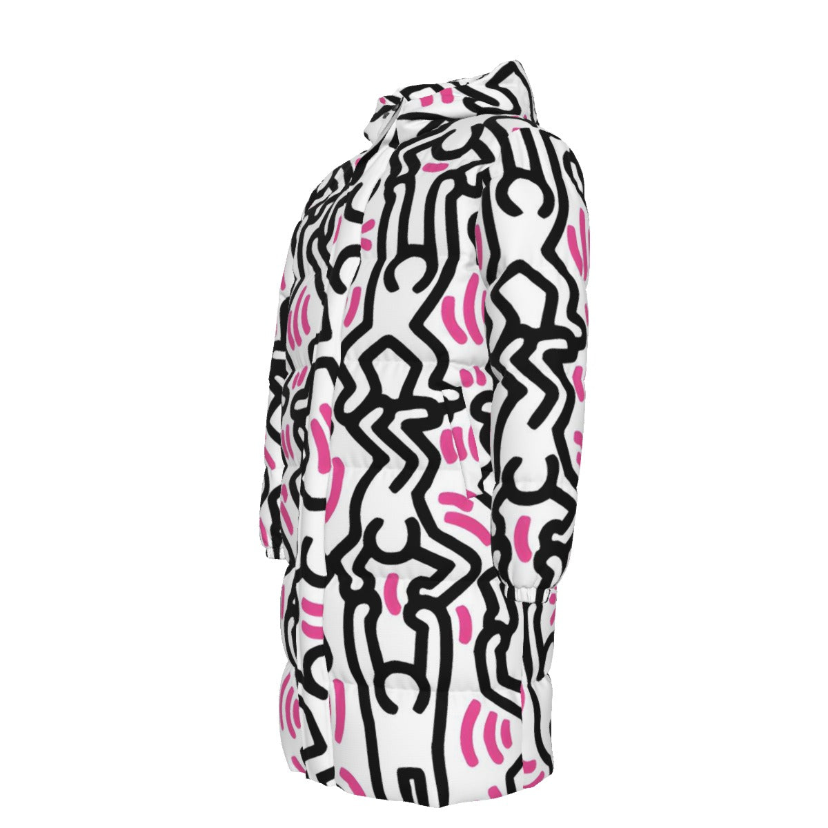 WildMystic1 Stretch- Keith Haring Inspired Unisex Long Down Coat