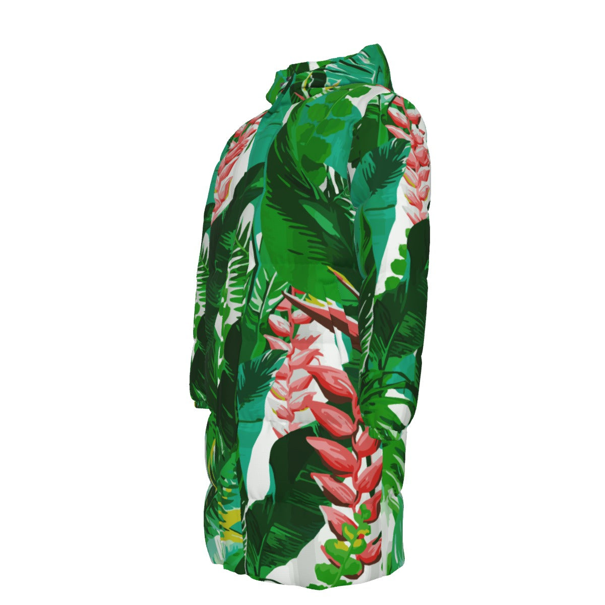 WildMystic1 Jungle Leaf Print Unisex Long Down Coat