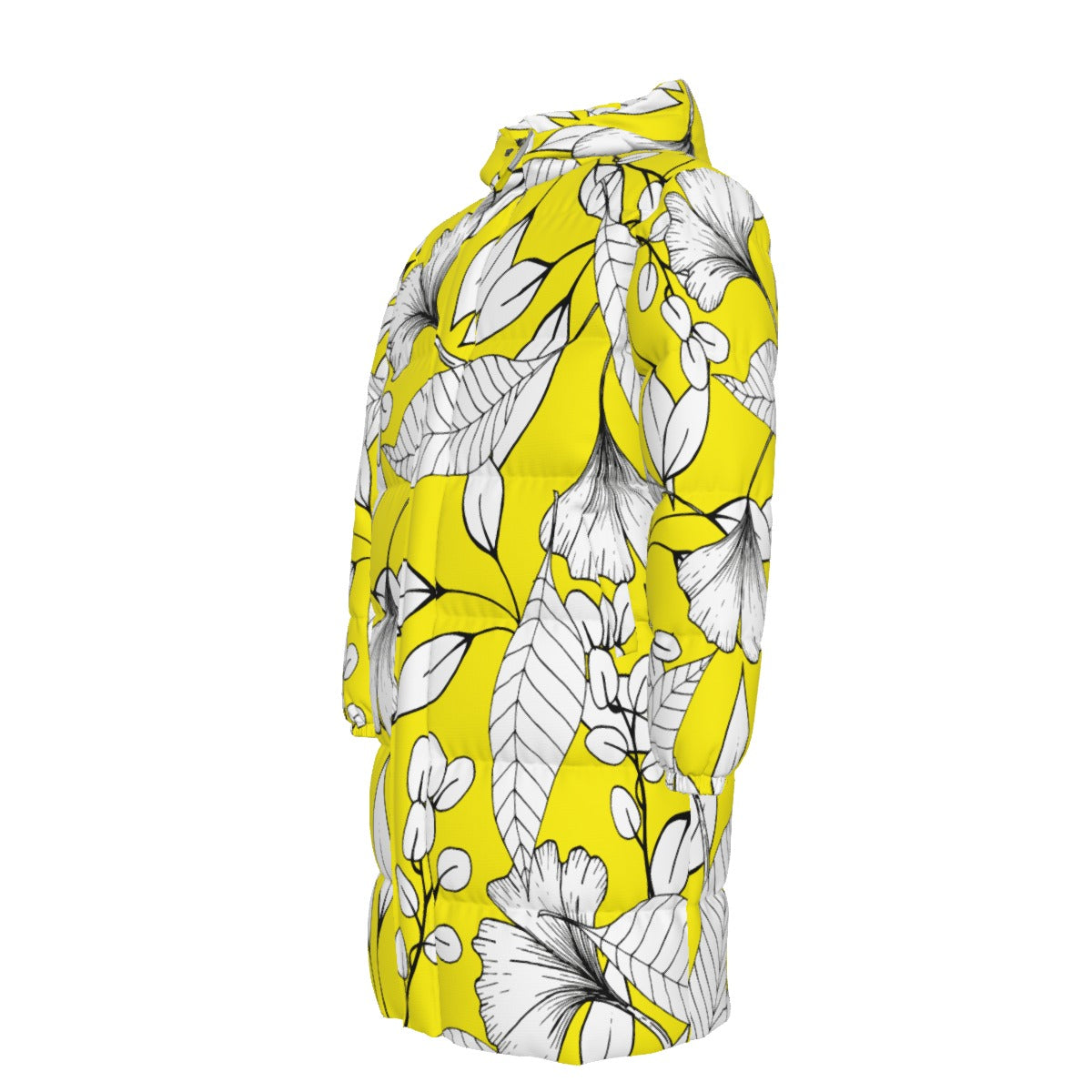 WildMystic1 Yellow Ginko Leaf Unisex Long Down Coat