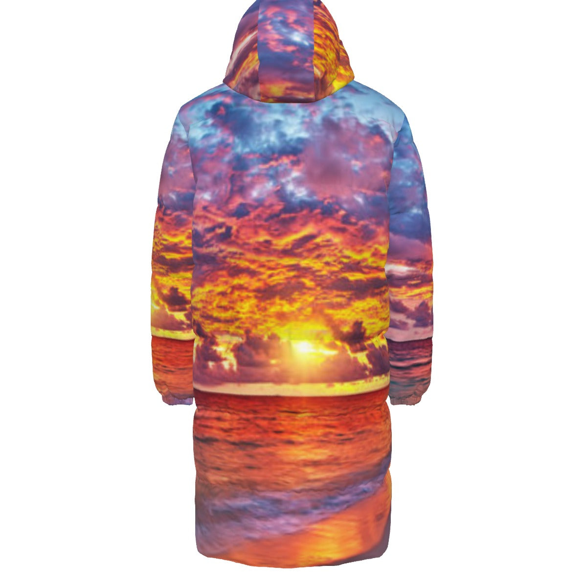 WildMystic1 Beach Sunset Long Down Coat Unisex