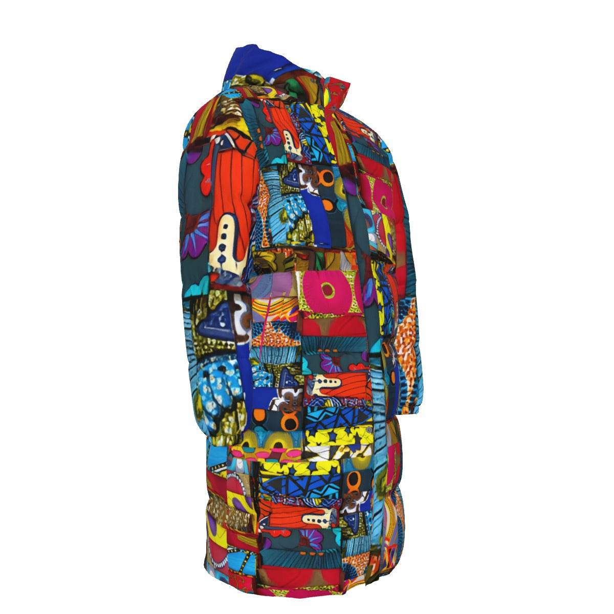 WildMystic1 African Patchwork  Unisex Long Down Coat