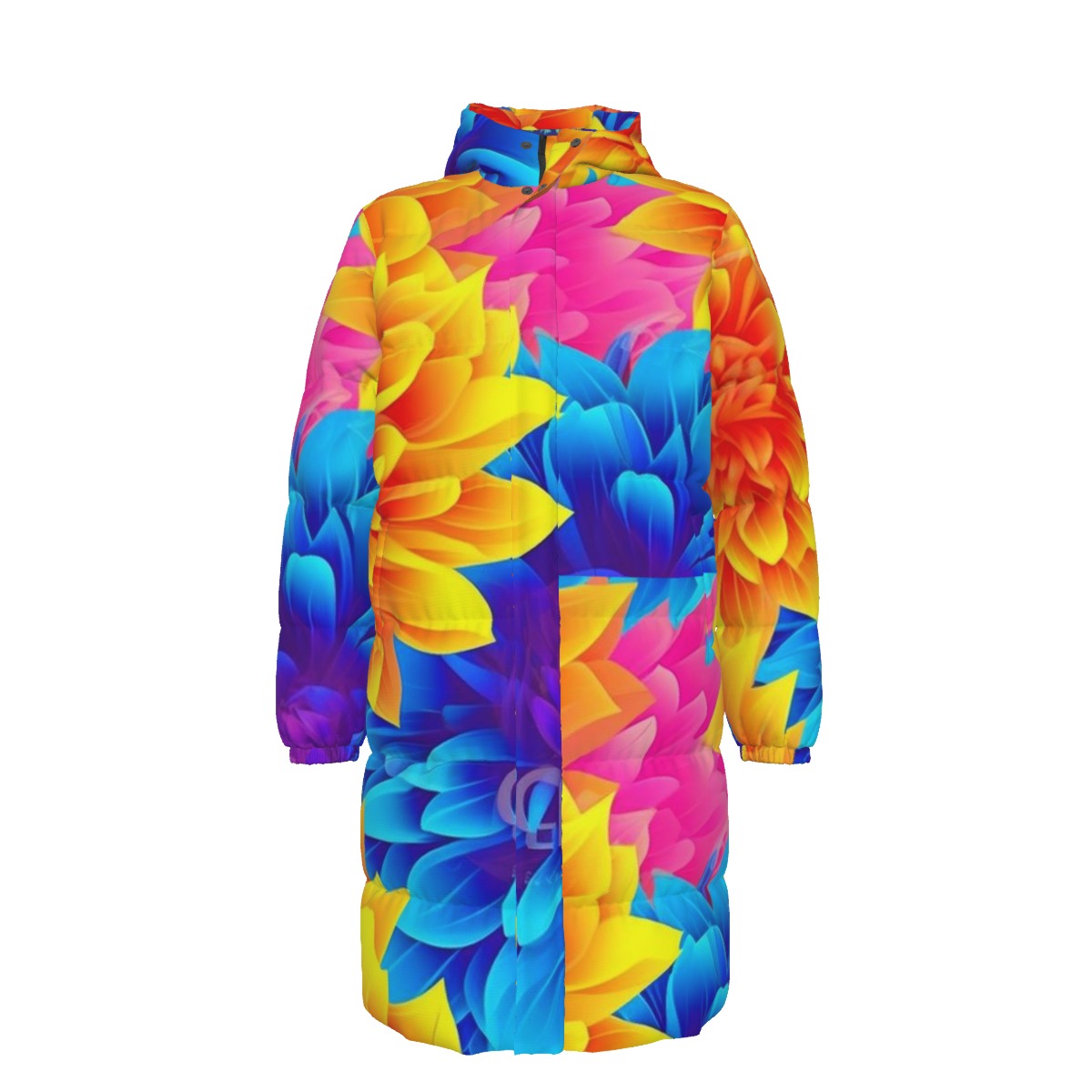 WildMystic1 Bright Flower Bloom  Unisex Long Down Coat