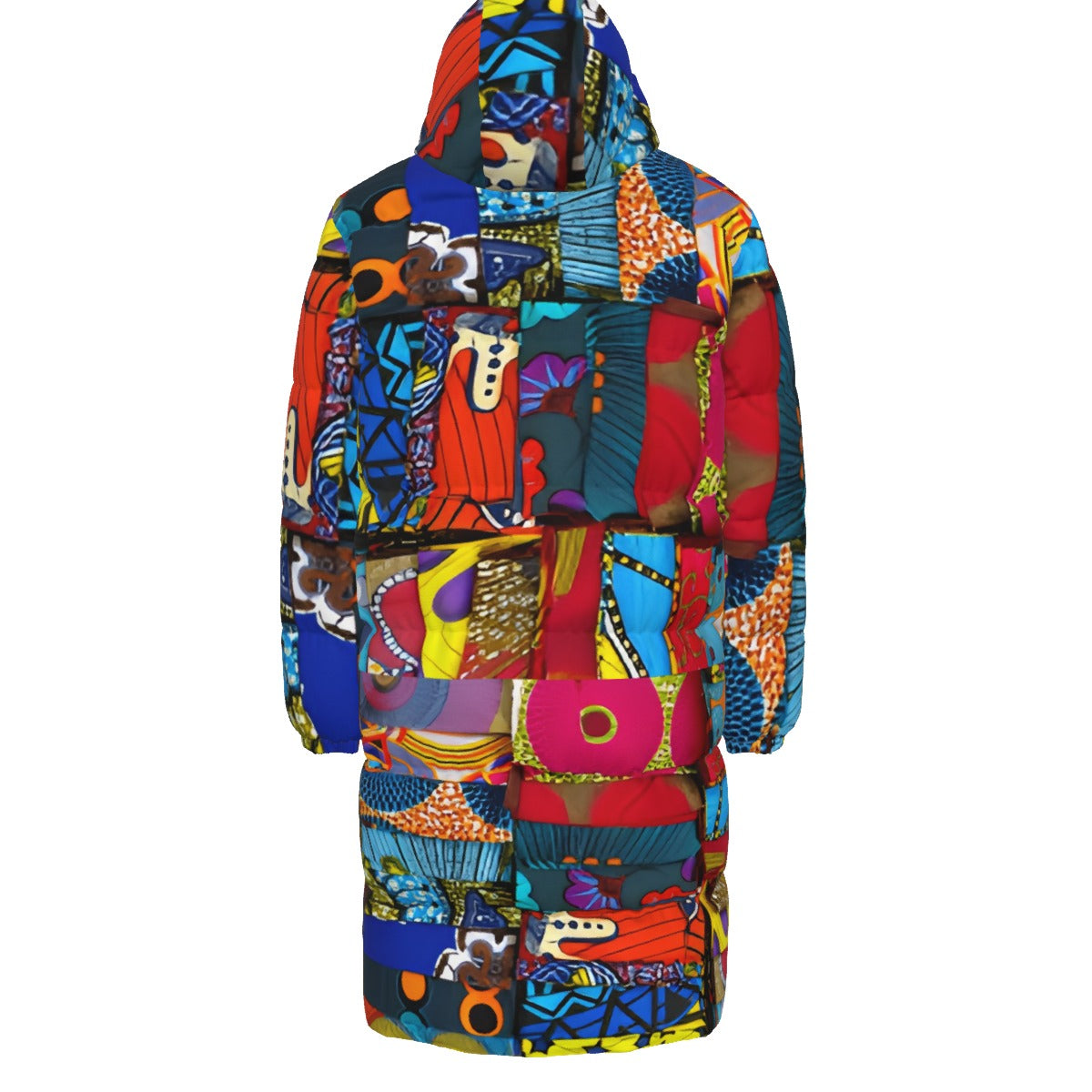 WildMystic1 African Patchwork  Unisex Long Down Coat