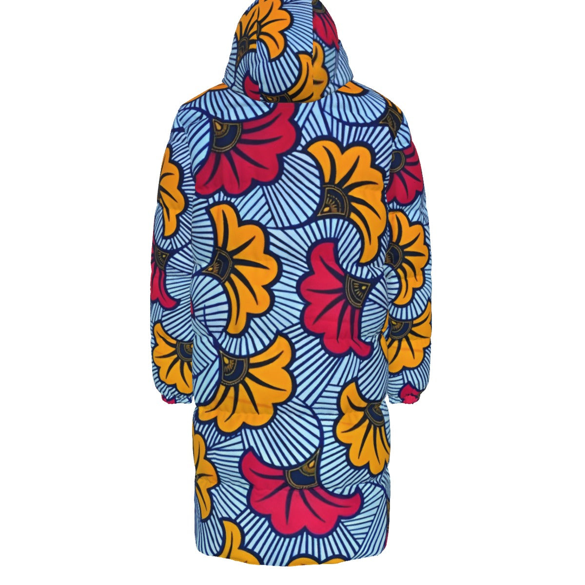 WildMystic1 Red Yellow Ginko Leaf Print Unisex Long Down Coat