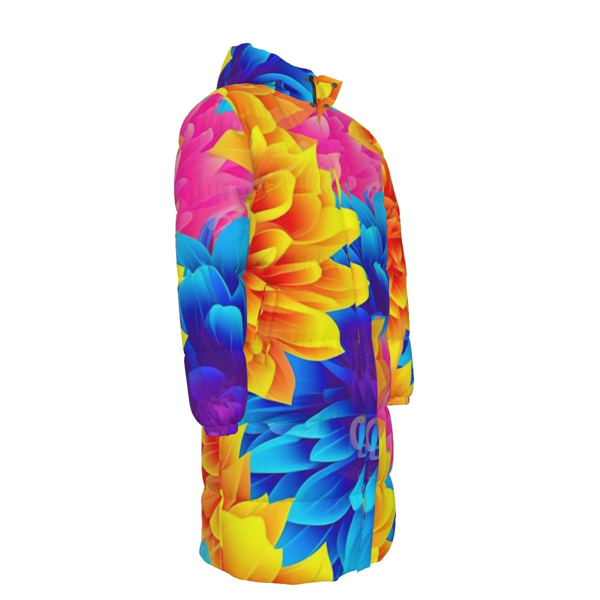 WildMystic1 Bright Flower Bloom  Unisex Long Down Coat