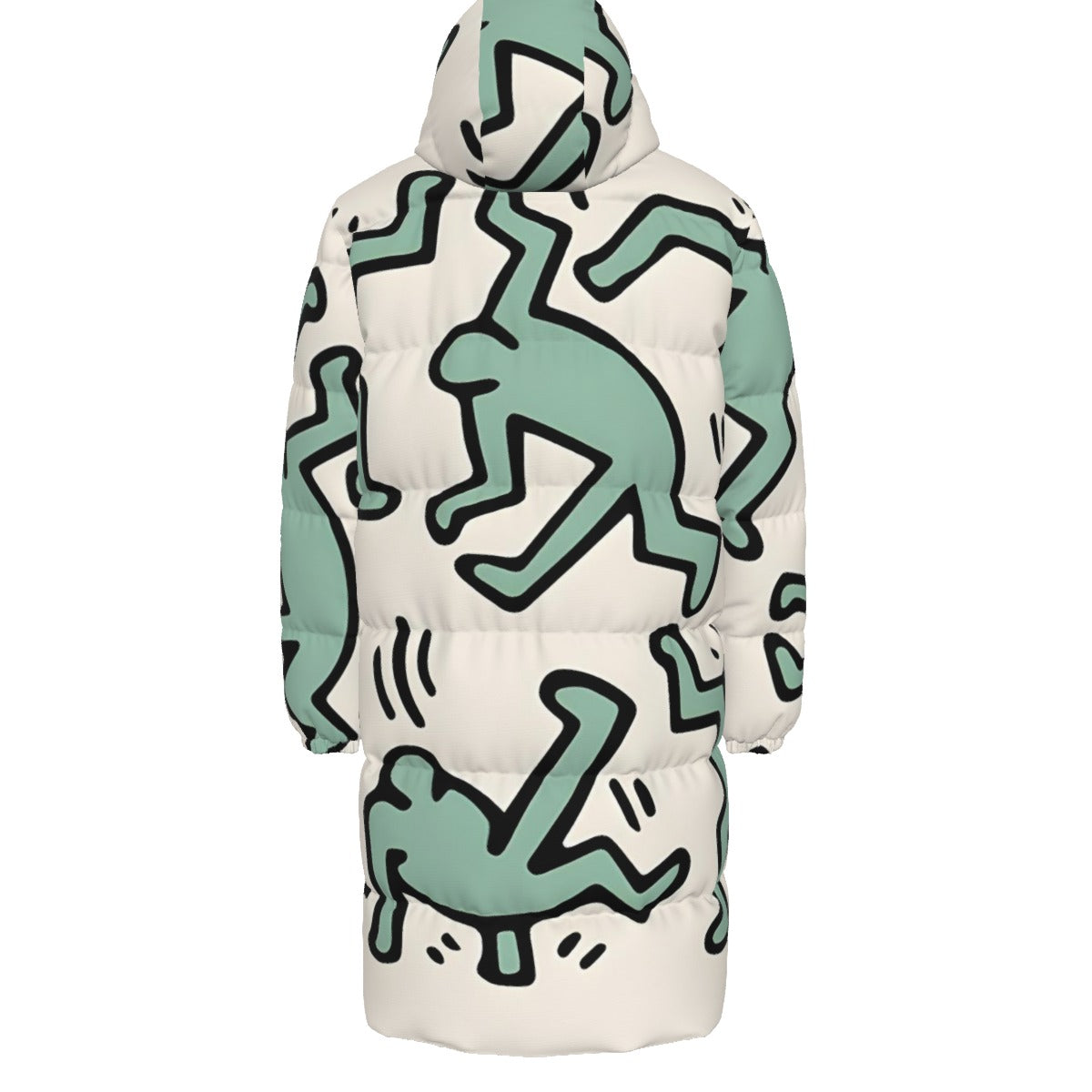 WildMystic1 Breakdance Keith Haring Inspired Long Down Unisex Coat
