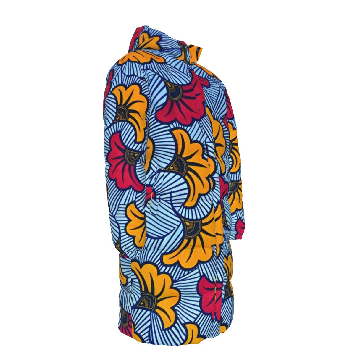 WildMystic1 Red Yellow Ginko Leaf Print Unisex Long Down Coat