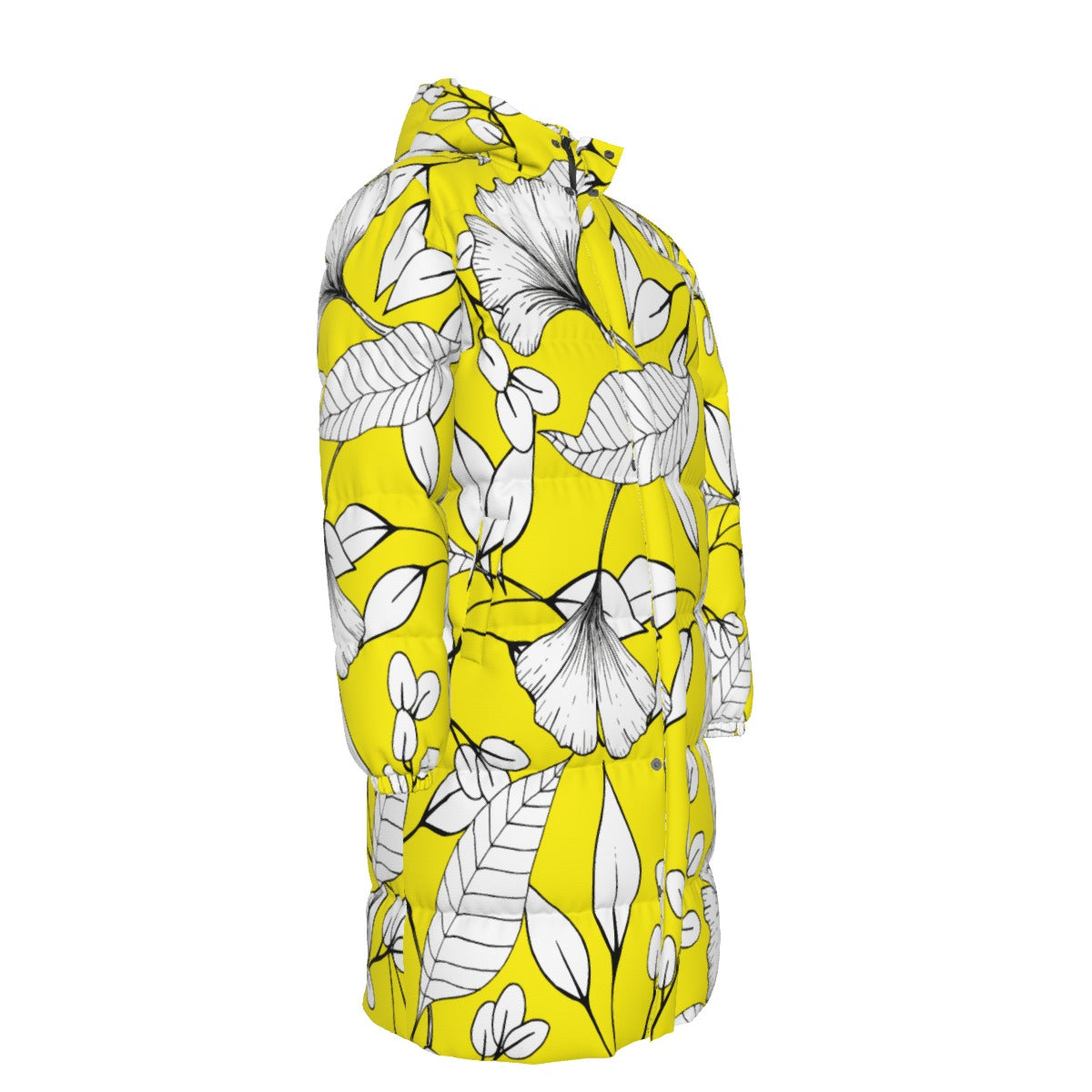 WildMystic1 Yellow Ginko Leaf Unisex Long Down Coat