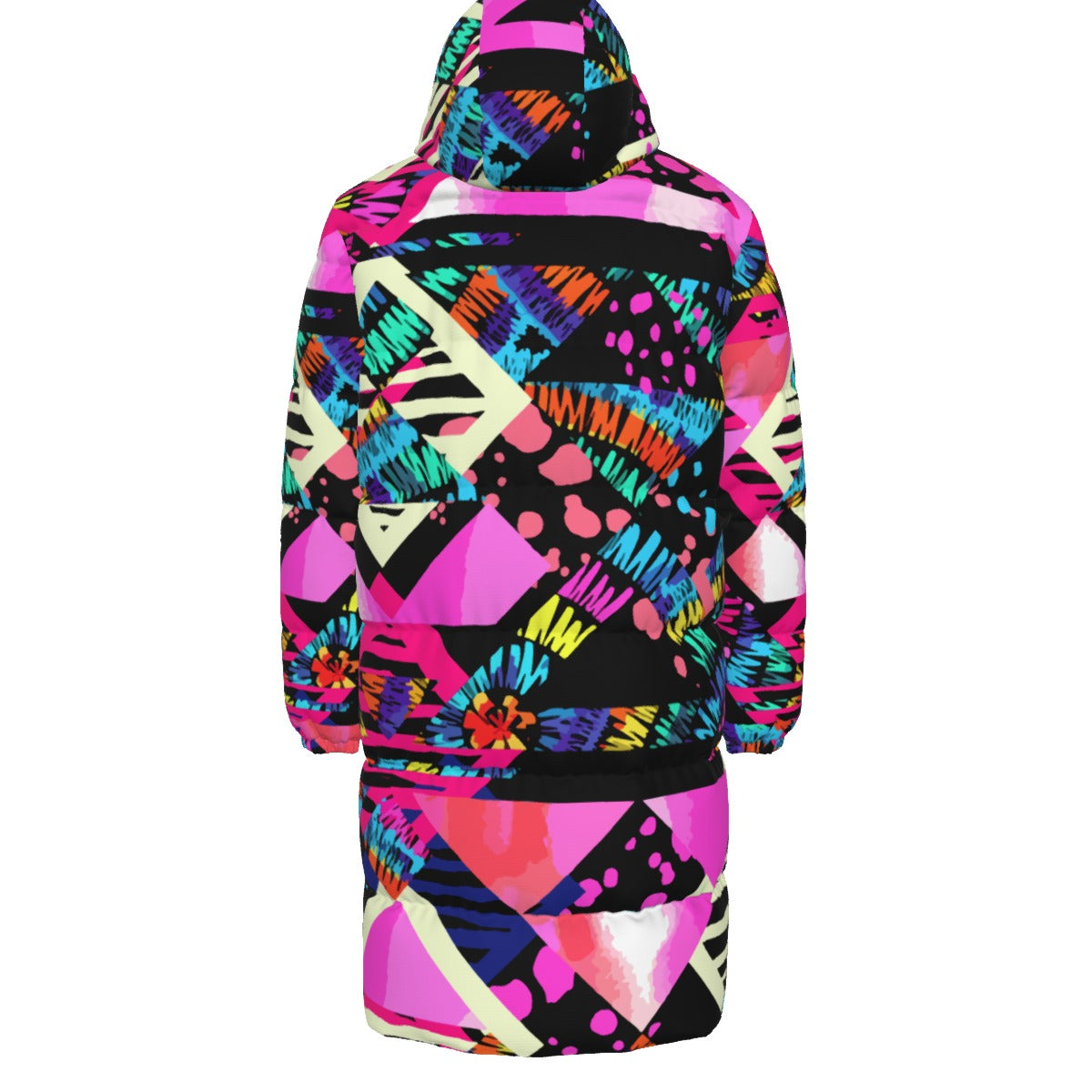 WildMystic1 Urban Mayan Print Long Down Coat Unisex