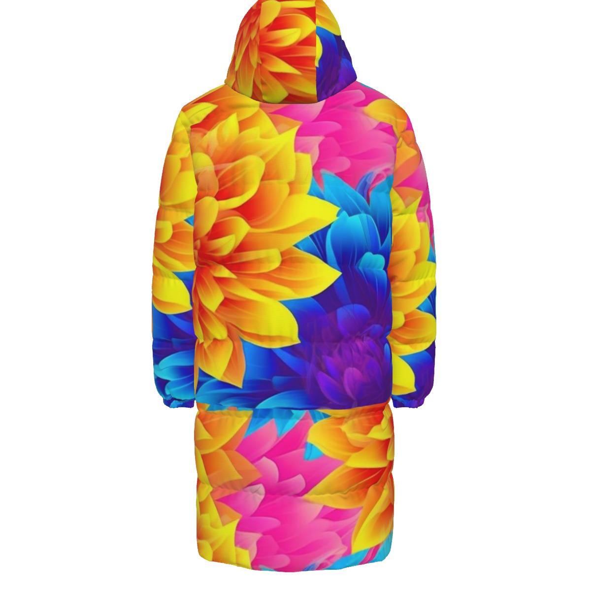 WildMystic1 Bright Flower Bloom  Unisex Long Down Coat
