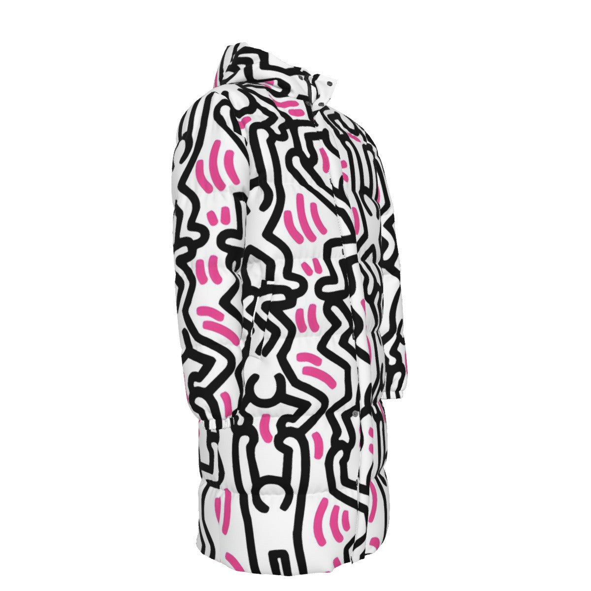 WildMystic1 Stretch- Keith Haring Inspired Unisex Long Down Coat