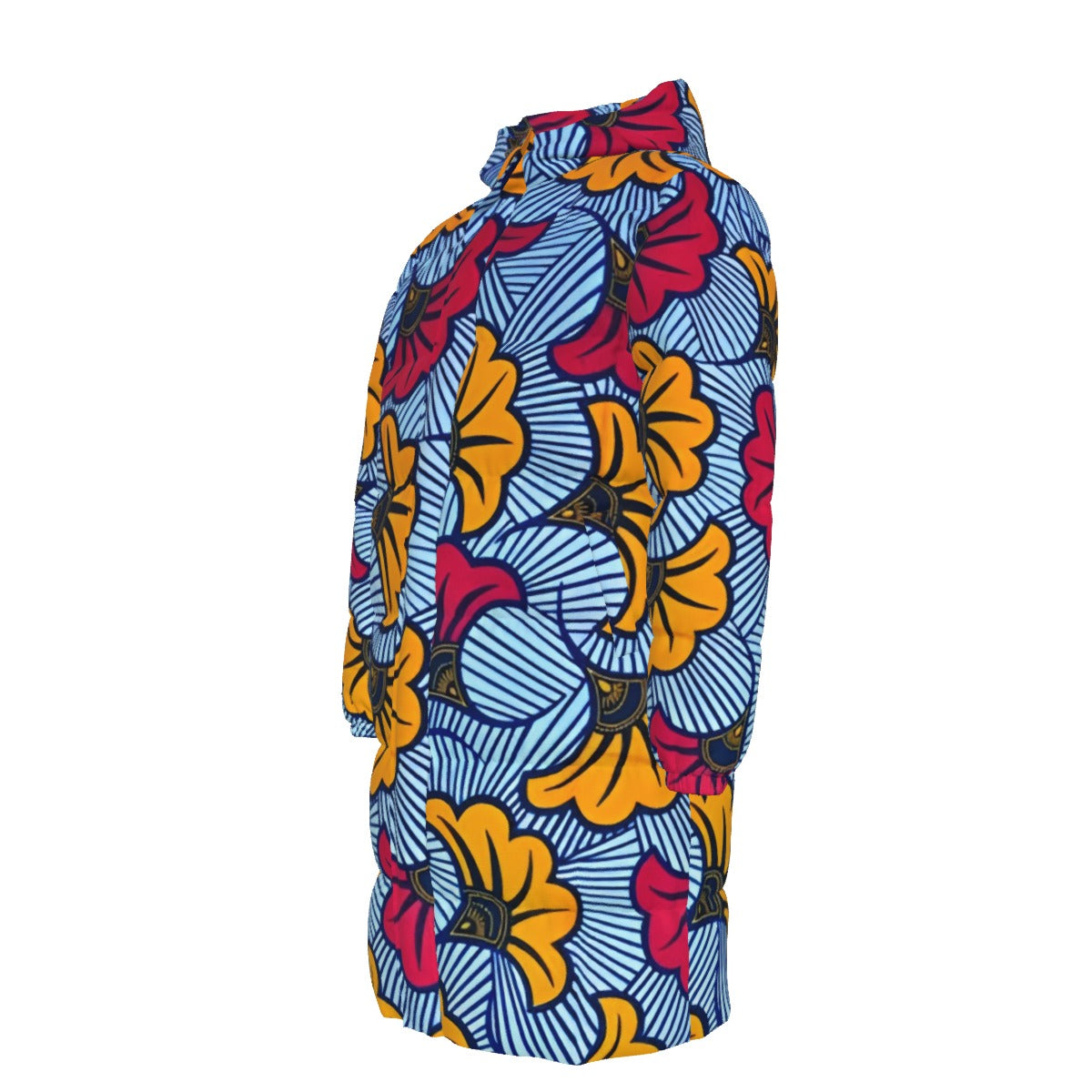 WildMystic1 Red Yellow Ginko Leaf Print Unisex Long Down Coat