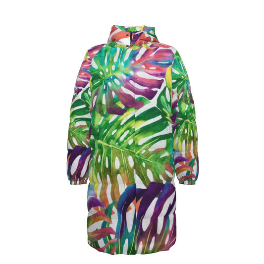 WildMystic1 Colorful Tropical Leaves Long Coat Unisex