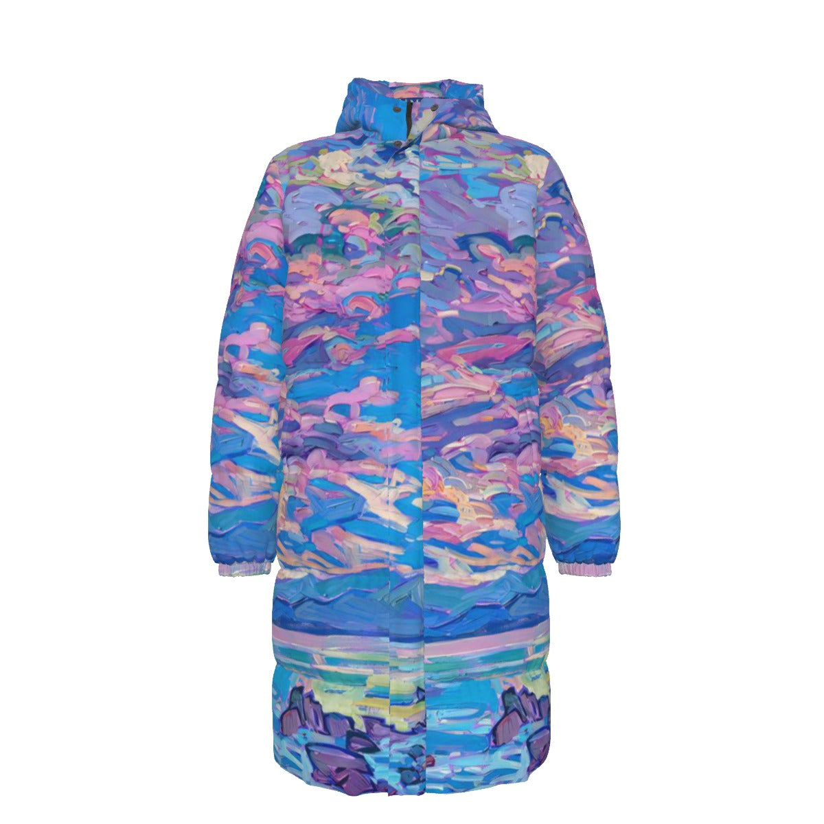 WildMystic1 Cloudy Seashore Unisex Long Down Coat