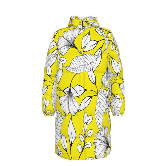 WildMystic1 Yellow Ginko Leaf Unisex Long Down Coat