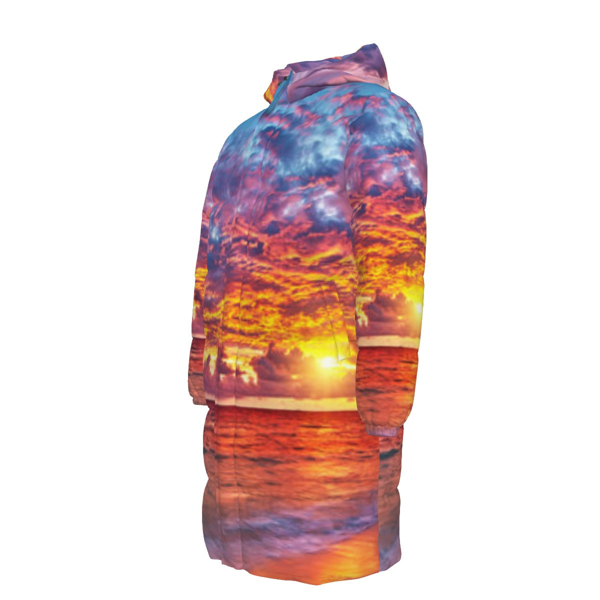 WildMystic1 Beach Sunset Long Down Coat Unisex