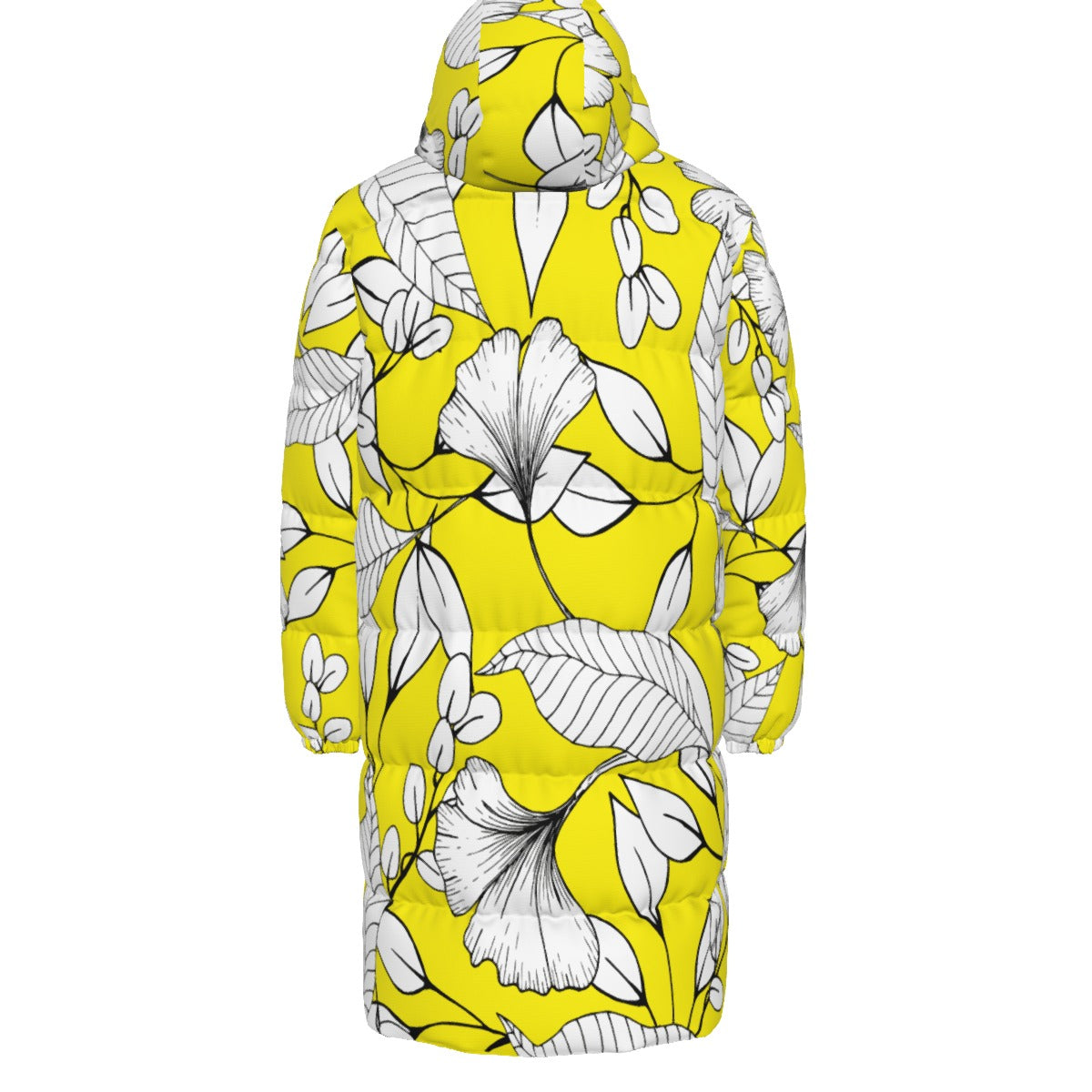 WildMystic1 Yellow Ginko Leaf Unisex Long Down Coat