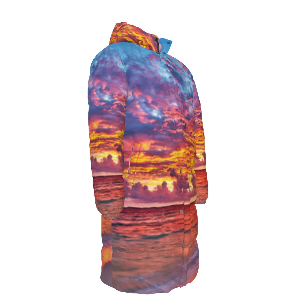 WildMystic1 Beach Sunset Long Down Coat Unisex