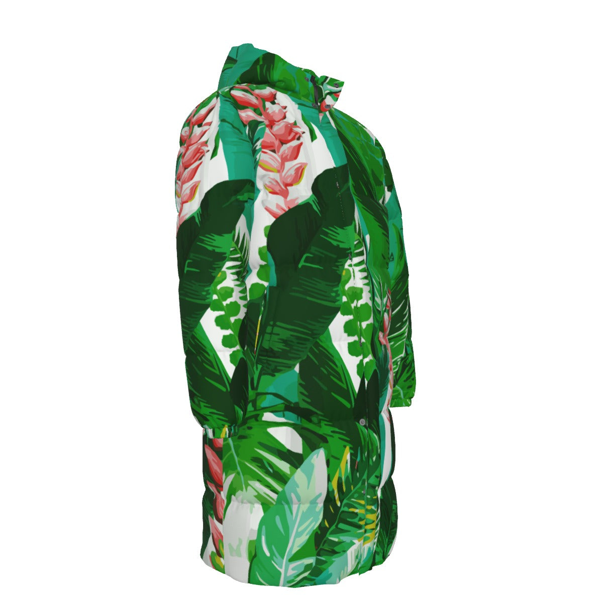 WildMystic1 Jungle Leaf Print Unisex Long Down Coat