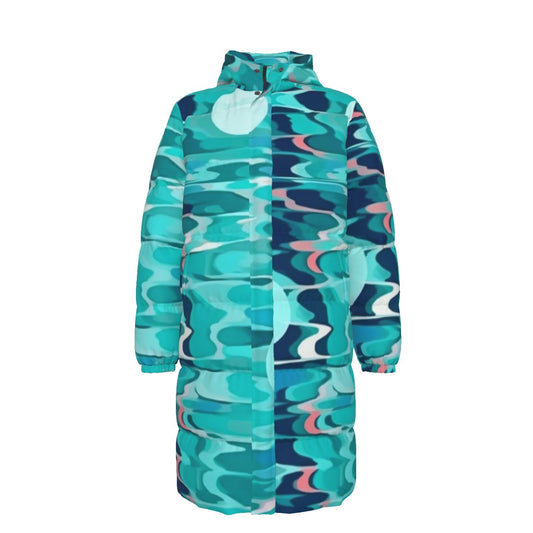WildMystic1 Water Shimmer Unisex Long Down Coat