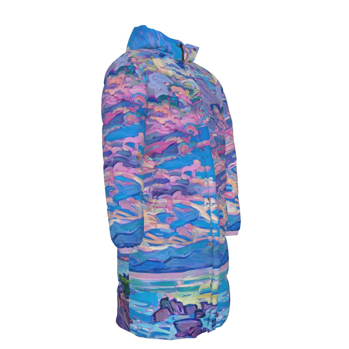WildMystic1 Cloudy Seashore Unisex Long Down Coat